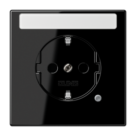 JUNG SCHUKO-розетка с полем для надписи и индикатором, чёрный