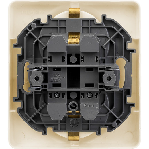 Розетка двойная с заземлением - Legrand/Daccord Inspiria - без шторок в сборе 16А 250В винтовые зажимы - слоновая кость