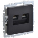 BRITE Роз. комп. 2-ая RJ45 кат.6 РК11-2-БрЧ черн. IEK