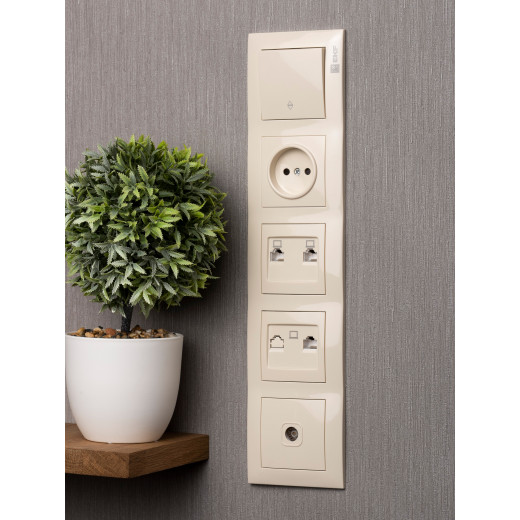 Валенсия рамка 5-местная кремовая EKF PROxima