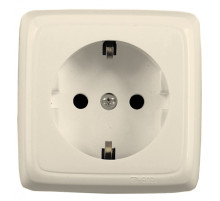 Hegel Альфа наруж Слоновая кость РА16-113-01 Розетка с/з, с изол. пластиной