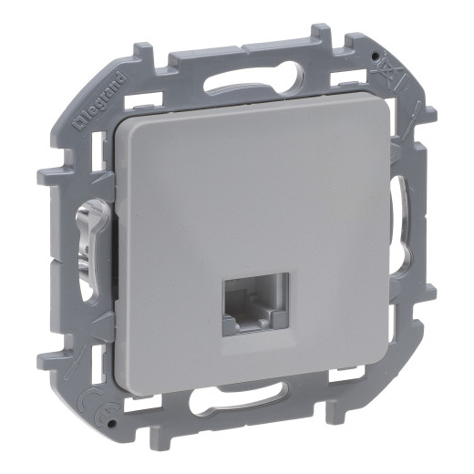 Розетка телефонная RJ11 - Legrand/Daccord Inspiria - алюминий