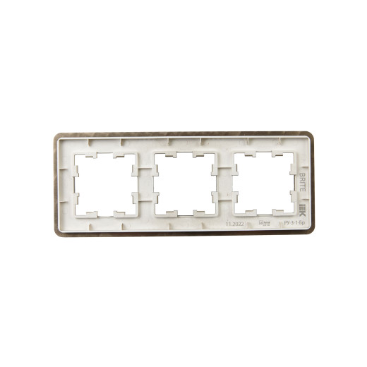 BRITE Рамка 3-мест. РУ-3-1-Бр металл латунь RE IEK