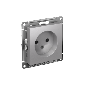 Systeme Electric AtlasDesign Алюминий Розетка б/з со шторками, 16А, механизм