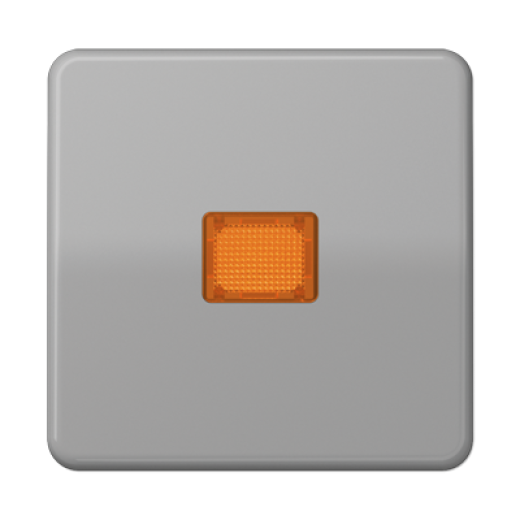 Клавиша с оранжевым окошком для выключателя с подсветкой, серая