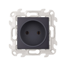 Simon 24 Графит Розетка 2К без защитных шторок