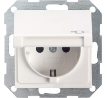 Gira S-55 Бел Розетка с/з с крышкой