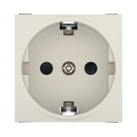 Ecoplast LK45 Розетка с з/к, со шторками матовая поверхность (бежевый)