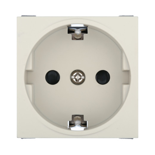 LK45 Розетка с з/к, со шторками матовая поверхность (бежевый)