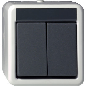 Gira Кнопочный выключатель двуклавишный IP44