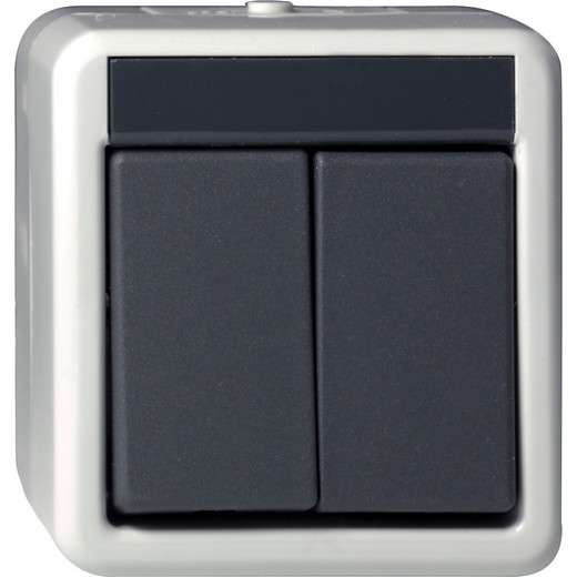 Кнопочный выключатель двуклавишный IP44