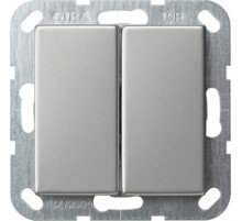 Gira S-55 Выключатель кнопочный двухклавишный самовозврат.\ Переключатель 2-местный