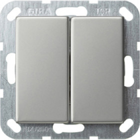 Gira S-55 Выключатель кнопочный двухклавишный самовозврат.\ Переключатель 2-местный