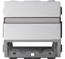 Gira S-55 Алюминий Накладка с опорной пласт для розеток средств связи, с шильдиком