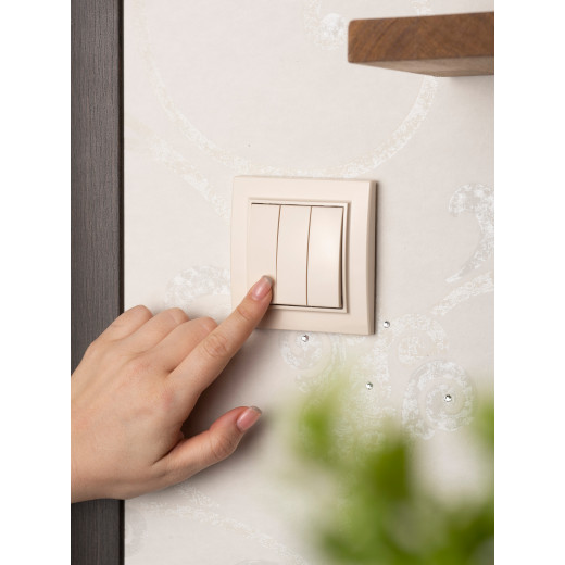 Выключатель 3-кл. СП 10А бежевый Минск EKF