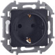 Розетка с заземлением - Legrand/Daccord Inspiria - со шторками 16А 250В винтовые зажимы - антрацит