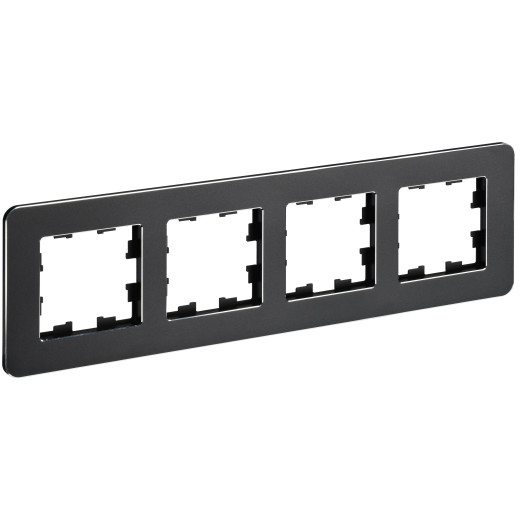 BRITE Рамка 4-мест. РУ-4-1-Бр металл черн. RE IEK