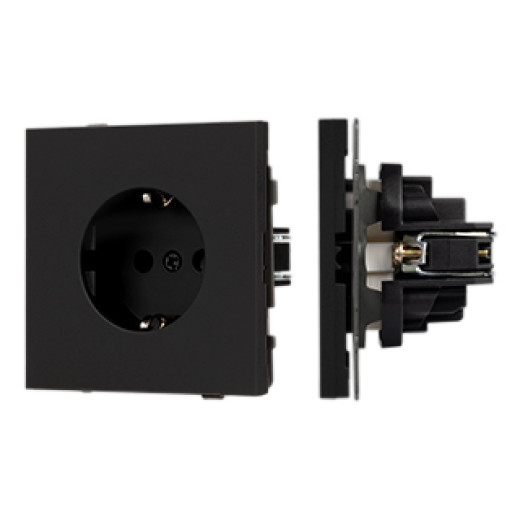 Механизм электрической розетки SCT-TENDO-MEU1-SFPL-BK (230V, 16A) (Arlight, Матовый черный)