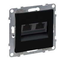 Legrand/Daccord SUNO Антрацит Информационная розетка двойная RJ45 Кат.5е UTP..