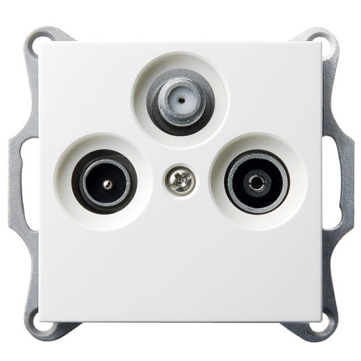 G Белый глянцевый Розетка TV+FM+SAT оконечная