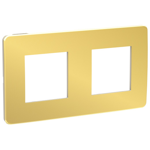 UNICA STUDIO рамка 2-постовая, ЗОЛОТО/бежевый