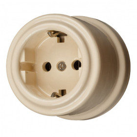 BIRONI Лизетта Керамика Песочное золото Розетка с З.К.