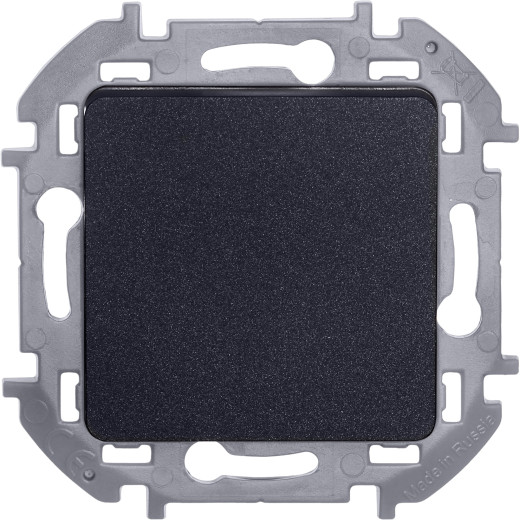 Выключатель кнопочный одноклавишный - Legrand/Daccord Inspiria - с нормально-открытым контактом 6А 250В безвинтовые зажимы - антрацит