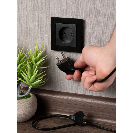 Стокгольм Механизм Розетки 1-местной б/з 10 А автоматические клеммы черный с защ. штор. EKF PROxima