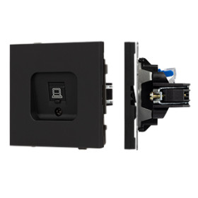 Arlight Механизм компьютерной розетки SCT-TENDO-MPC1-SFPL-BK (RJ-45, CAT6) (-)