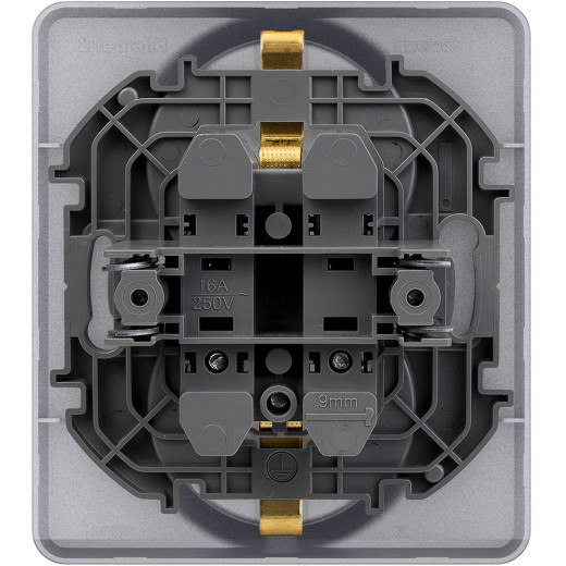 Розетка двойная с заземлением - Legrand/Daccord Inspiria - без шторок в сборе 16А 250В винтовые зажимы - алюминий