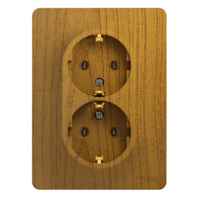 Systeme Electric Glossa Дерево Дуб Розетка 2-я с/з (в сборе с рамкой)