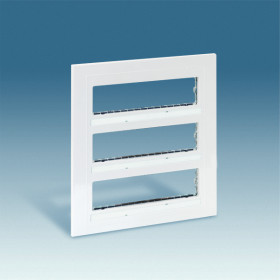 Simon 27 Белая Рамка трехрядная для 4 широких или 8 узких мех.(в ряд), с суппортами