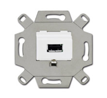 ABB BJE Мех USB-розетки/разъёма, USB-type A, USB2.0, 5 полюсов, цвет альпийский белый