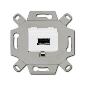 ABB BJE Мех USB-розетки/разъёма, USB-type A, USB2.0, 5 полюсов, цвет альпийский белый