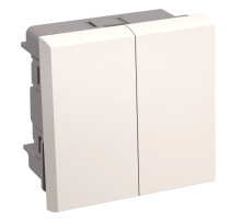 IEK PRIMER Выключатель двухклавишный на 2 модуля. ВК1-22-00-П