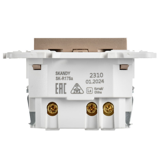 SKANDY Роз. с з/к/ш 16А с USB C 18Вт SK-R17Sa песоч. IEK