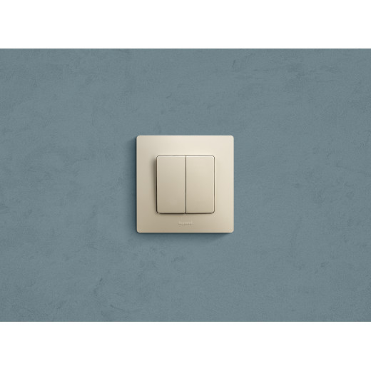 Выключатель двухклавишный - Legrand Etika - 10А 250В безвинтовые зажимы - слоновая кость