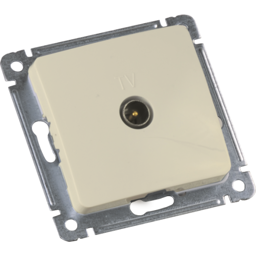 РСТВ-401-01 Розетка  телевизионная оконечная скрытой установки, механизм, цвет слоновая кость