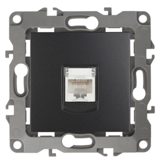Розетка ЭРА Серия 12 12-3107-05 информационная RJ45 IP20 антрацит