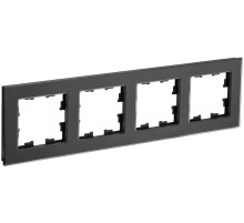 IEK BRITE DECOR Черный матовый стекло Рамка 4-м РУ-4-2-Бр