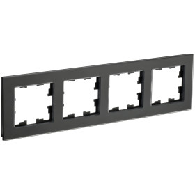 IEK BRITE DECOR Черный матовый стекло Рамка 4-м РУ-4-2-Бр