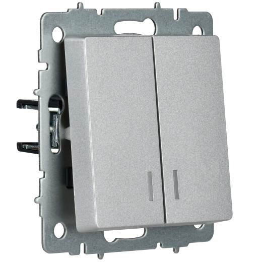 BRITE Выключ. 2-кл. с инд. отел. 10А ВС10-2-9-БрА алюм. IEK