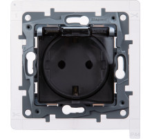 Legrand Etika Алюминий Розетка 2К+З IP44.