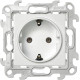 Розетка 2К+3 Sсhuko без защитных шторок, белый