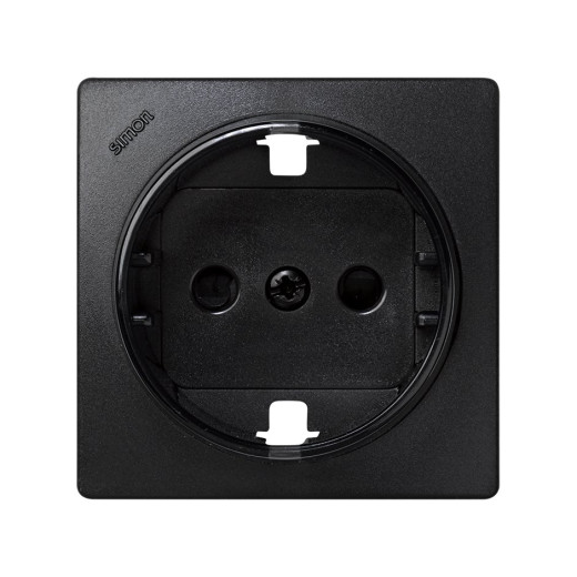 Simon 73 Графит Накладка розетки с/з с защитными шторками