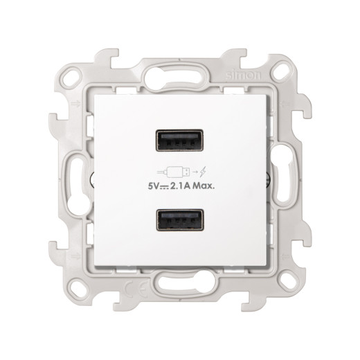 Зарядное устройство 2хUSB 2,1A, белый