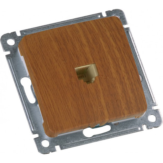 РСК-400-05 Розетка компьютерная скрытой установки, механизм, цвет дуб