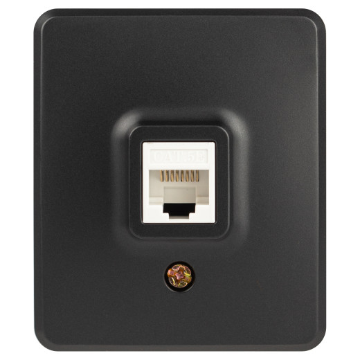Розетка ЭРА Эксперт 11-3203-05 информационная RJ45 IP20 ОУ антрацит