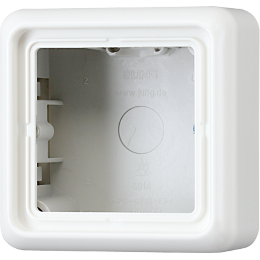 Коробка накладная  с рамкой, 1-кратная, белая