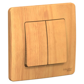 Systeme Electric Blanca внутр Ясень Переключатель 2-клавишный, 10А, 250B